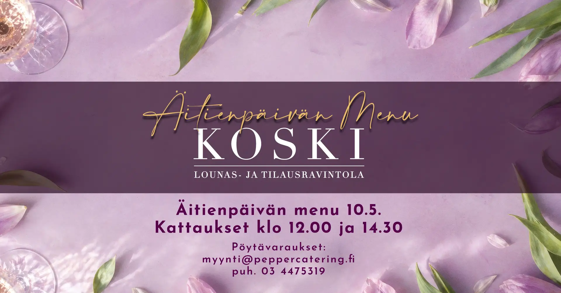 Äiteinpäivä Tampereen keskustassa. Äitienpäivän menu